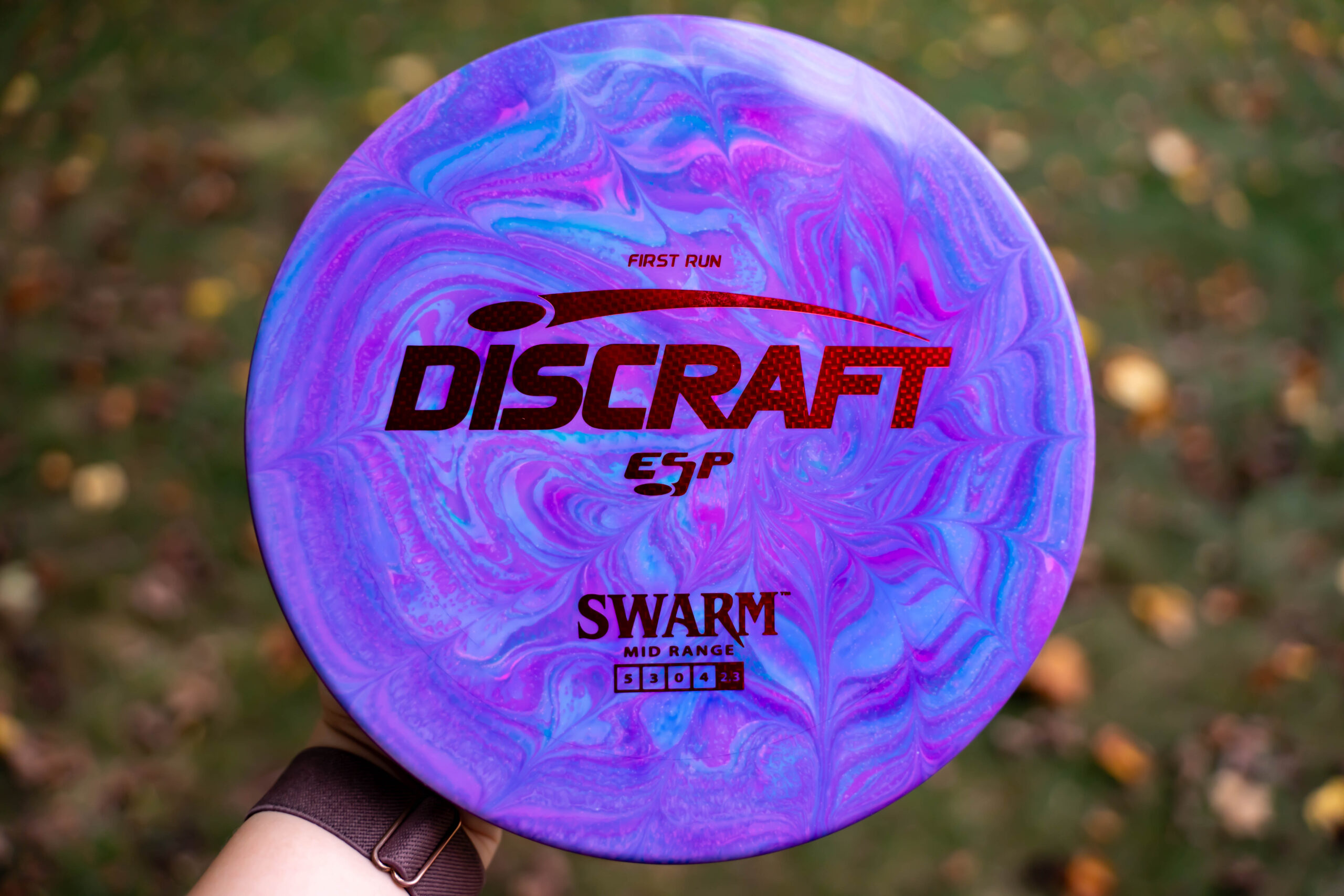 Discraft ESP Swarm (First Run) – Blue & Purple Flower Swirl